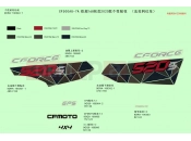 CFMOTO 2020 ATV CFORCE 520 (CF500AU-7A) DECAL KITS,2020(FIRE RED) - F19-2-B