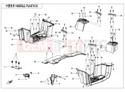CFMOTO 2021 ATV CFORCE 625 (CF600AU-3L) MIDDLE PLASTICS(WITH GEARSHIFT LOCK) - F04-3-A-V2