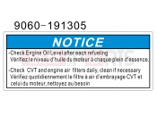 CFMOTO 2019 UTV UFORCE 800 (CF800-3) WARNING DECAL, DASHBOARD(CANADA) - F19-T