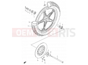 SUZUKI GN250 J (1988) 42A - FRONT WHEEL (GN250EM/ER)