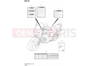SUZUKI GSF1250SA L2 (2012) Bandit (E21) 75 - LABEL (GSF1250SAL2 E24)