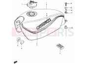 SUZUKI GSX400F D (1983) 43 - FUEL TANK