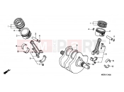 HONDA VT750DC2 Black Widow 2002 E-14 CRANKSHAFT / PISTON
