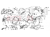 HONDA CB1300SA9 CB1300 Super Bold'or ABS 2009 F-34 FRONT ENGINE COVER / SIDE ENGINE HOUSING / WINDSCREEN