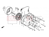 HONDA NTV650J REVERE 1988 E-9 LEFT CRANKSHAFT COVER / GENERATOR