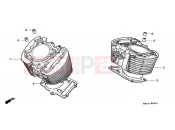 HONDA VT1100C2W Shadow 1998 E-5-1 CYLINDER (VT1100CV / CW / C2)