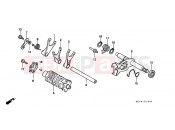 HONDA XR400RY XR400R 2000 E-14 TRANSMISSION DRUM / CLUTCH FORK