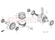HONDA XR650R3 XR650R 2003 E-13 CRANKSHAFT / PISTON