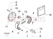 VÉHICULES COMMERCIAUX PIAGGIO Quargo QUARGO DIESEL 750CC 2004-2006 SUSPENSIONS-WHEELS » FRONT BACKING PLATE AND WHEEL CYLINDER