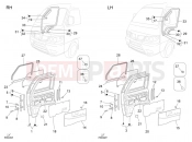 PIAGGIO-NUTZFAHRZEUGE Benzina/GPL/Metano Maxi Porter MAXXI Multitech E4 2010 - E5 2013 - E5+ 2014 FRAME - PLASTIC PARTS - COACHWORK » FRONT DOORS - GLASS