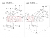 PIAGGIO-NUTZFAHRZEUGE Benzina/GPL/Metano Maxi Porter MAXXI Multitech E4 2010 - E5 2013 - E5+ 2014 FRAME - PLASTIC PARTS - COACHWORK » WHEEL HUOSING - MUDGUARD