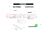 PIAGGIO-NUTZFAHRZEUGE Benzina/GPL/Metano Standard Porter Multitech E4 2010 - E5 2013 - E5+ 2014 FRAME - PLASTIC PARTS - COACHWORK » PLATES - EMBLEMS
