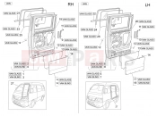 PIAGGIO-NUTZFAHRZEUGE Benzina/GPL/Metano Standard Porter Multitech E4 2010 - E5 2013 - E5+ 2014 FRAME - PLASTIC PARTS - COACHWORK » REAR DOORS - GLASS