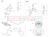 PIAGGIO-NUTZFAHRZEUGE Benzina/GPL/Metano Standard Porter Multitech E4 2010 - E5 2013 - E5+ 2014 SUSPENSIONS - WHEELS » SPARE WHEEL - TOOL ROLL