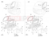 PIAGGIO-NUTZFAHRZEUGE Diesel Standard Porter D120 E5 - 2011-től FRAME - PLASTIC PARTS - COACHWORK » FRONT DOORS - GLASS