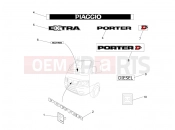 PIAGGIO-NUTZFAHRZEUGE Diesel Standard Porter D120 E5 - 2011-től FRAME - PLASTIC PARTS - COACHWORK » PLATES - EMBLEMS