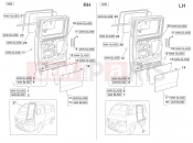 PIAGGIO-NUTZFAHRZEUGE Diesel Standard Porter D120 E5 - 2011-től FRAME - PLASTIC PARTS - COACHWORK » REAR DOORS - GLASS