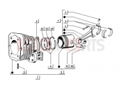 ape TM 703 DIESEL FL2 422CC 1997-2004 CYLINDER-PISTON-WRIST SPIN-CONNECTING ROD